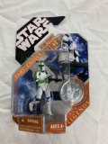 Star Wars 30th Anniversary CLONE TROOPER OFFICER Green with coin Coin NEW Saga Legends