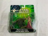 2001 Star Wars POTF Princess Leia Action Figure With Sail Barge Cannon NEW