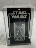 2002 New York Toy Fair Exclusive Darth Vader Star Wars Silver Anniversary RARE with display case NEW