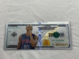 KOBE BRYANT Silver Foil NOVELTY Banknote
