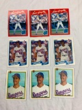 1990 JUAN GONZALEZ Lot of 9 ROOKIE Baseball Cards