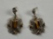 Silver .925 Brown Stones Earrings 7.8 Grams