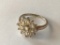 925 Silver Ring with Clear Gem Stone Cluster. Sz 5 3/4 and 2.3g TW