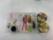 Lot of fishing Baits with storage case and 2 reels of fishing line