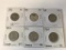 Lot of 6 Canada Nickels Five Cent Coins; 1960, 1971, 1972, 1978, 1980, 1981