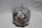 Antique Pumpkin shaped Jar Full to Top with Antique and Vintage Buttons