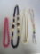 Lot of 4 beaded costume jewelry necklaces