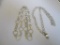 Lot of 2 silver-tone fashion jewelry circular link necklaces one marked Chicos