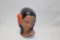Ceramic Black Cat and Girl Islander Bust