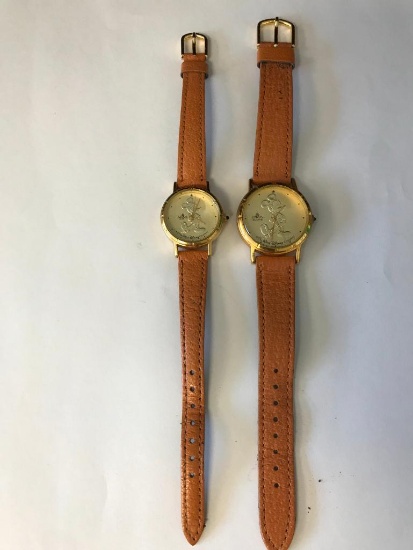 Matching Set of His and Hers Lorus Quartz Mickey Mouse Walt Disney Watches.