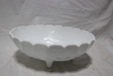 Large Vintage Milk Glass Fruit Bowl 12x9x4