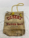Vintage Desert Brand Camping Canvas Water Bag Tote USA