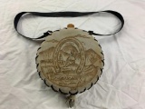 Mexican Hand Crafted Suede Canteen Signed by Artist