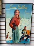 Sun Valley Idaho Illustrated Travel Framed Poster