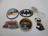 Lot of souvenir and fun patches and souvenir dog-tag style chain necklace from Park City Ski School