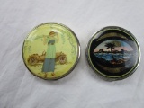 Lot of 2 vintage make-up compacts with mirrors