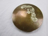 Vintage brass Elgin American make-up compact with mirror