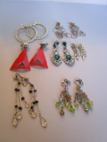 Lot of 7 costume jewelry clip-on earrings