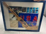 2002 Signed Salt Lake City Olympics Hockey Stick Framed Display
