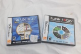 2 Nintendo DS Brain Games Brain Age 2 and Flash Focus mint in boxes