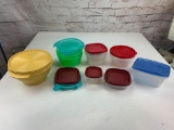 Lot of plastic Food Storage containers with lids