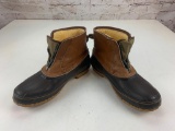 LL Bean Boots men's Brown Leather Rubber Waterproof Duck Hunting size 12