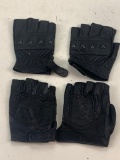 Lot of 2 Pairs of Leather Half Finger Motorcycle Gloves- River Road and Decade