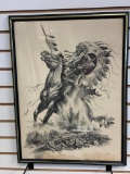 Vintage 1975 Bill O'Neill War Chief Framed Print