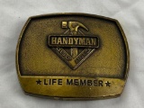 1996 Handyman Club Of America Life Member Brass Belt Buckle