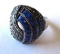 925 with marcasite and blue stones artist mark FAS Sz. 9 - 7.68g TW