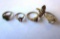 Lot of 5 ladies costume jewelry rings with various color stones