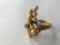 14K Gold Pearl Ring in the form of Grapes on a Vine Sz 6 and 6.9g TW