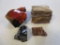 Lot of 4 unique and interesting rocks: petrified wood and other