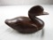 Carved dark wood duck 8.5