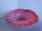 Vintage pink ruffle handkerchief Fenton Silver Crest Milk Glass bowl dish
