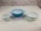 Lot of 3 Vintage Pyrex Snowflakes Nesting Mixing Bowls