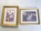 Lot of 2 framed art prints of girls with pets: The Rivals and Songs Without Words