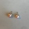 Pair of Pink Culture Pearl Stud Earrings with Sterling Silver Posts