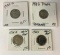 Lot of 4 US Roosevelt Dimes Ten Cent Coins: 1970-S Proof, 1973-S Proof, 1990-D B/U and 1991-S Proof