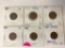 Lot of 6 Canada Copper Pennies One Cent Coins; 1960, 1961, 1964, 1965, 1969, 1970