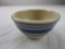 Antique small crock blue and cream-colored bowl for keys or trinkets