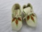 Suede baby bootie moccasins with beads