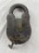 Heavy large iron padlock with two skeleton keys 5