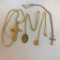 Lot of 4 Misc. Gold-Toned Chain Necklaces with Religious Pendants