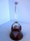 Vintage cranberry-color cut glass bell 7 1/4