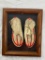 Vintage Native American Children Beaded Moccasins Framed