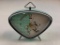 Vintage Fossil Sea Foam Green Table Top Wind Up Alarm Clock Mid Century Design