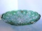 Vintage German green cut crystal Schonborner Bleikristall decorative bowl. 13.5