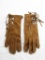 Pair of pig suede leather ladies dress gloves with acrylic lining Sz. M/L
