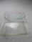 Lot of 2 Pyrex 3 quart clear glass baking dishes